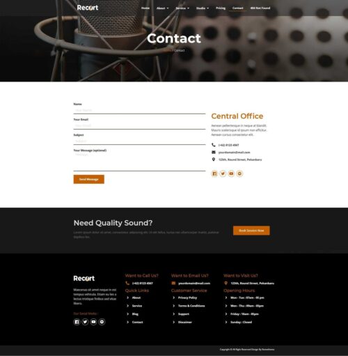 Recort Recording Studio Elementor Template Kit - Image 4